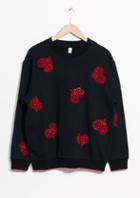 Other Stories Sequin Heart Sweater