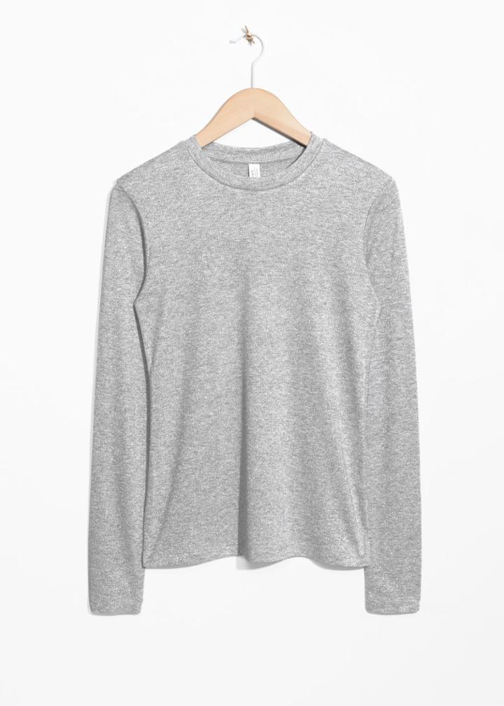 Other Stories Lurex Top - Grey
