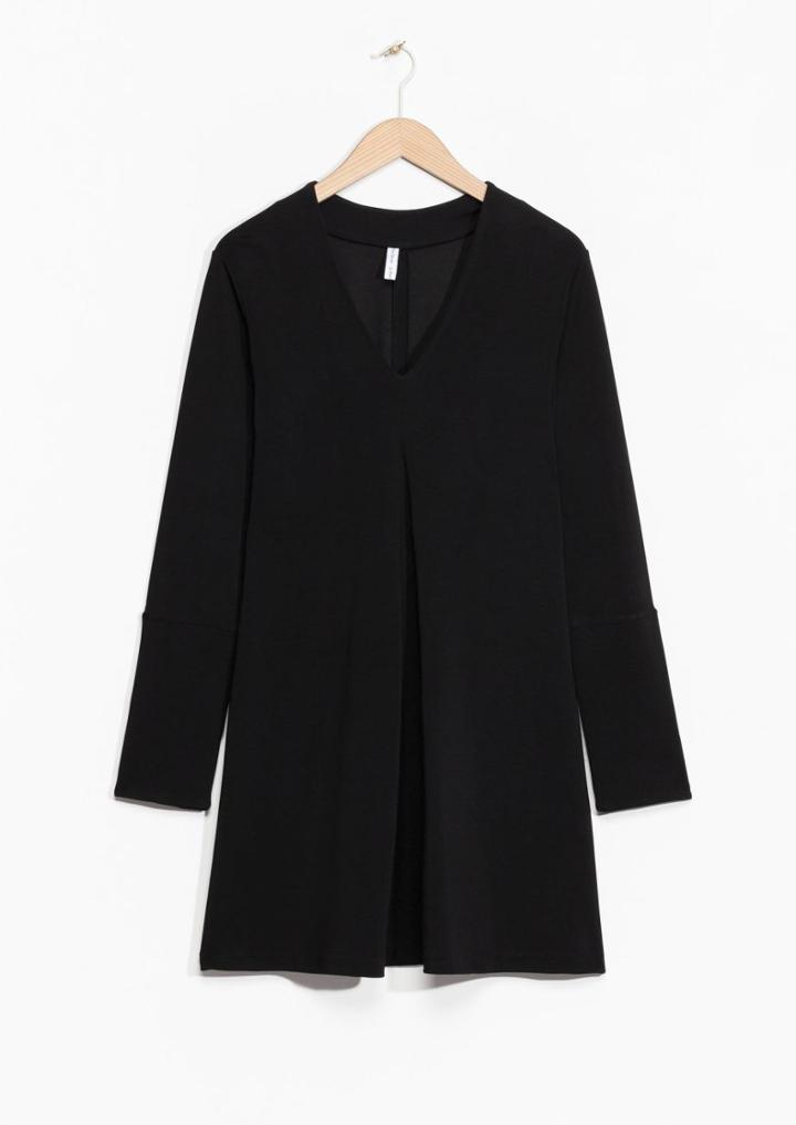Other Stories Front Pleat V-neck Dress
