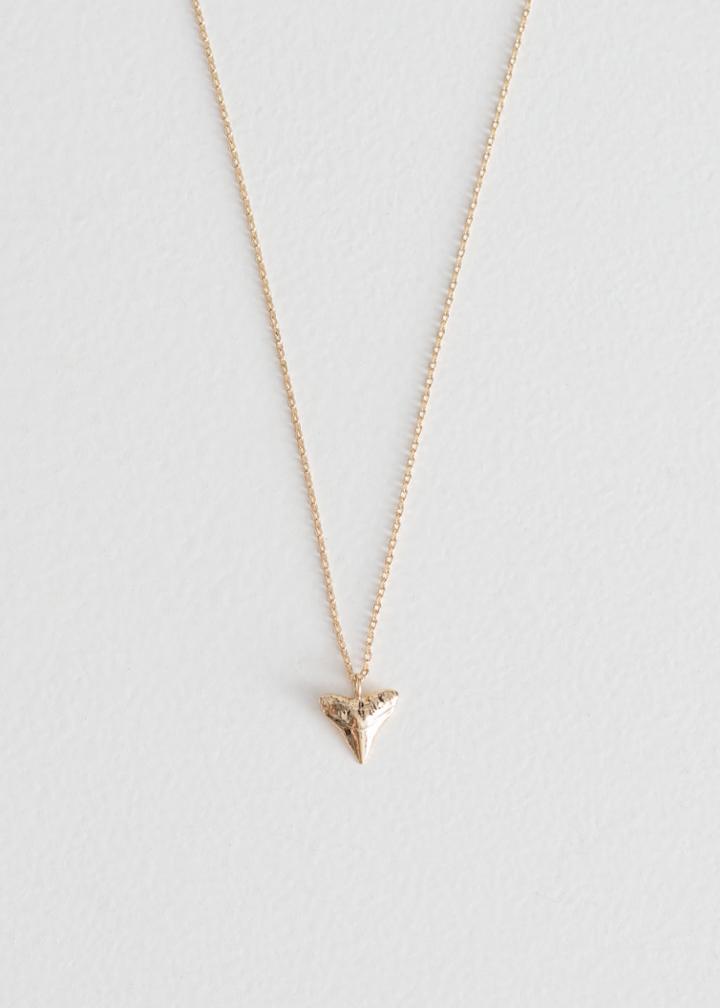 Other Stories Shark Tooth Pendant Necklace - Gold