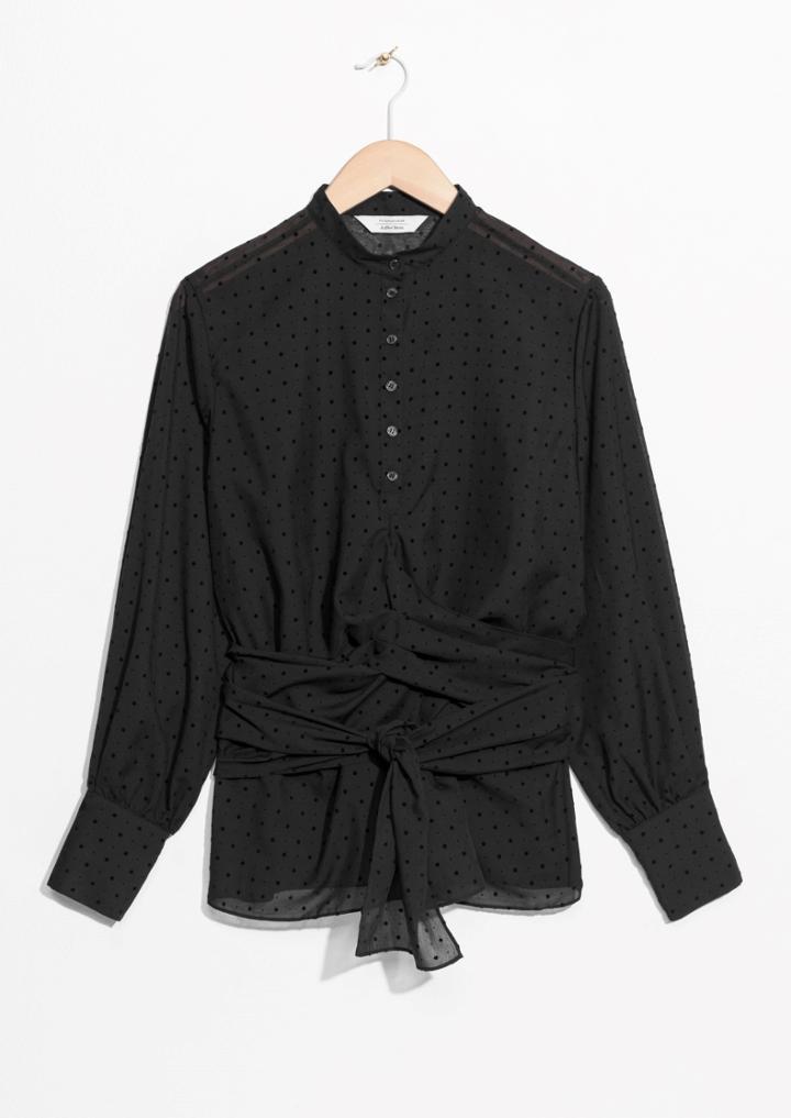 Other Stories Sheer Wrap Blouse