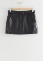 Other Stories Fitted Leather Mini Skirt - Black