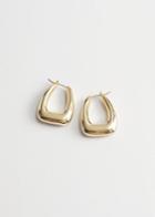 Other Stories Chunky Oval Hoop Earrings - Gold