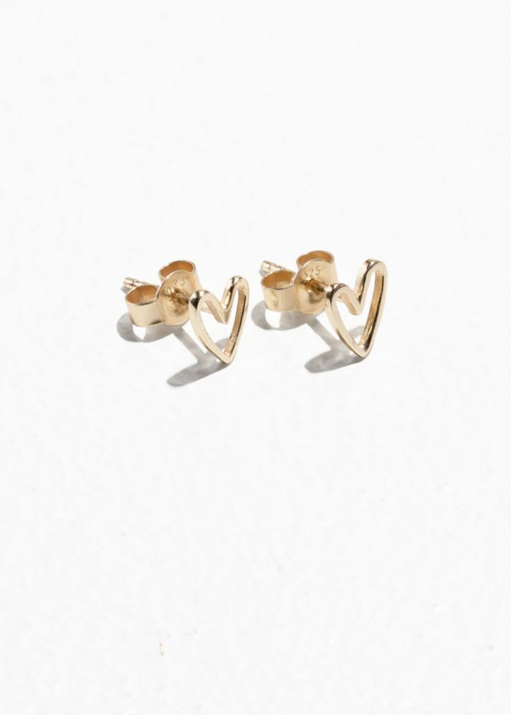 Other Stories Heart Studs - Gold