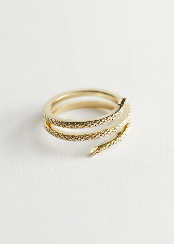 Other Stories Textured Snake Ring - Gold