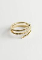 Other Stories Textured Snake Ring - Gold