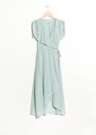 Other Stories Oversized Lapel Wrap Dress - Turquoise