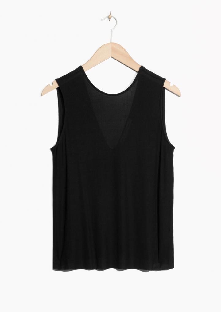 Other Stories Sheer Jersey Rib Top