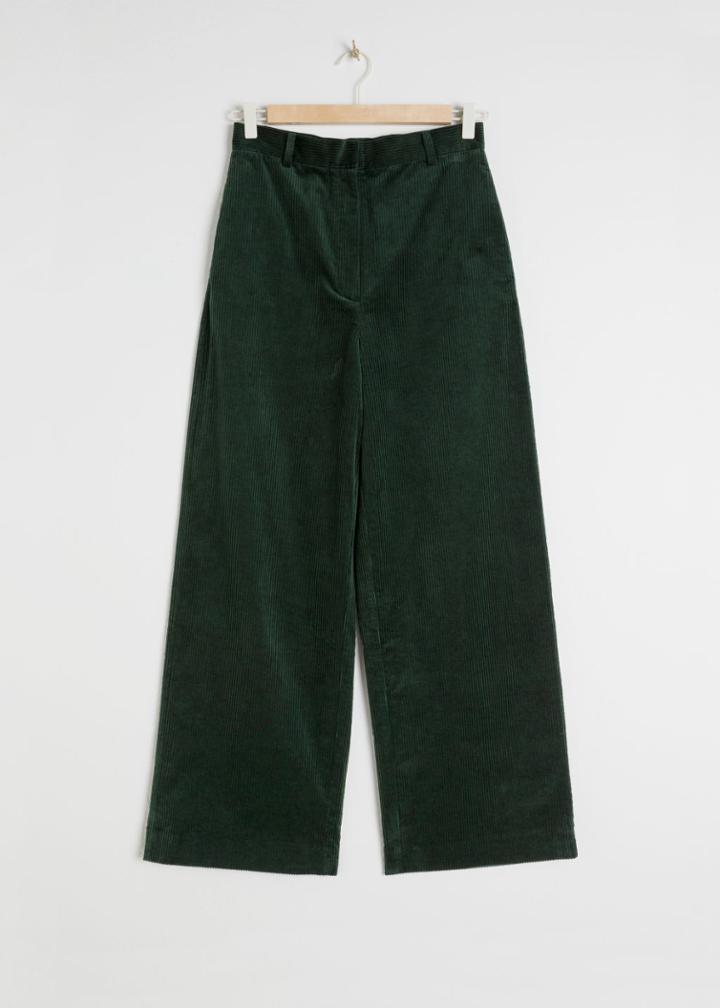 Other Stories High Waist Wide Corduroy Trousers - Green
