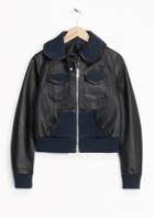 Other Stories Cropped Leather Jacket