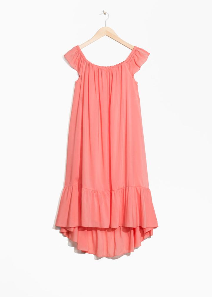 Other Stories Billowy Off-shoulder Dress - Orange