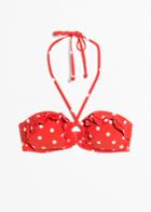 Other Stories Ruffle Dotted Halter Bikini - Red