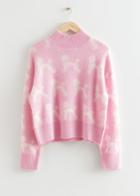 Other Stories Jacquard Poodle Knit Sweater - Pink