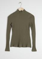 Other Stories Fitted Stretch Cotton Turtleneck - Green