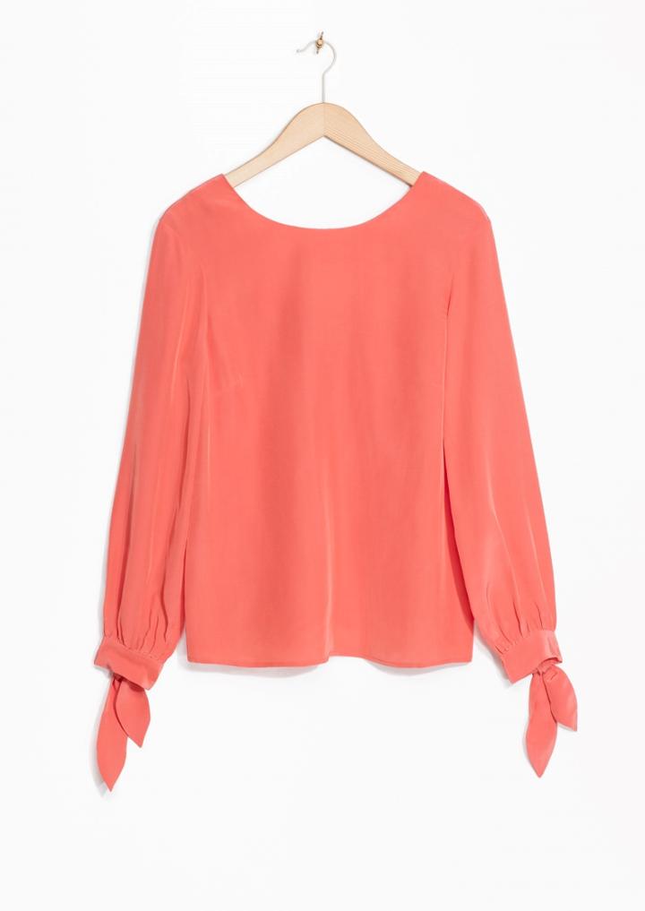 Other Stories Tie Cuff Longsleeve Blouse
