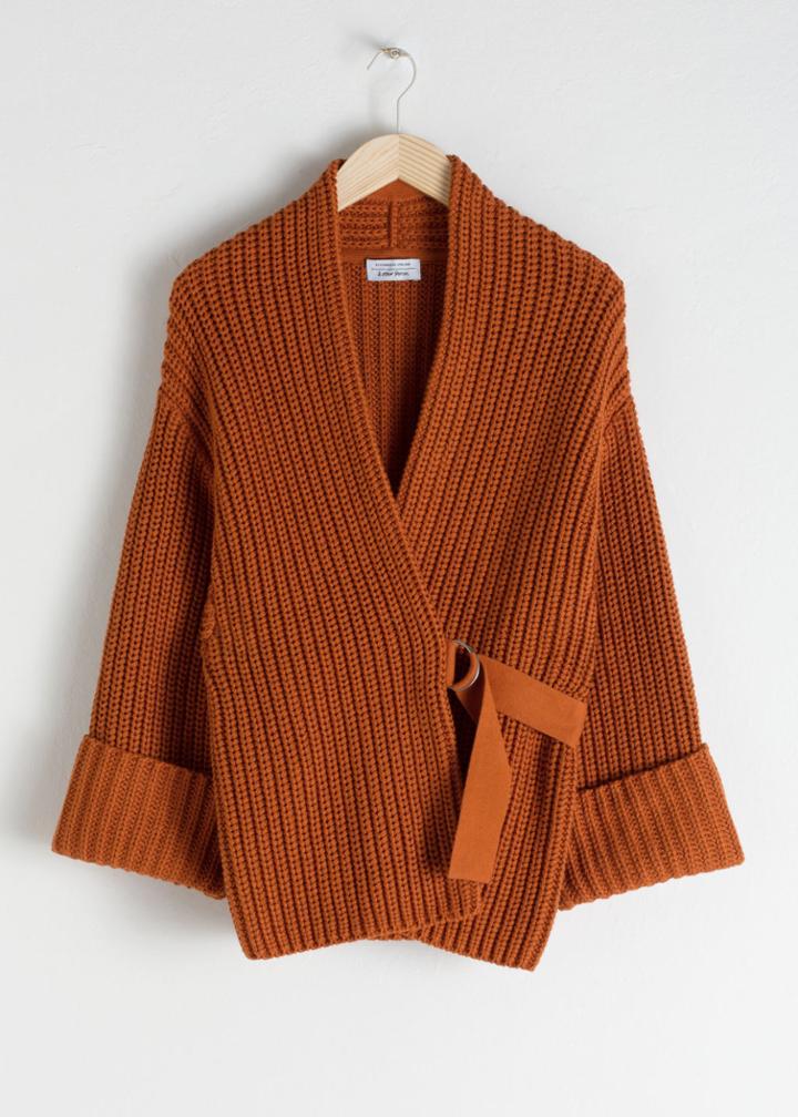 Other Stories Belted Cardigan - Orange