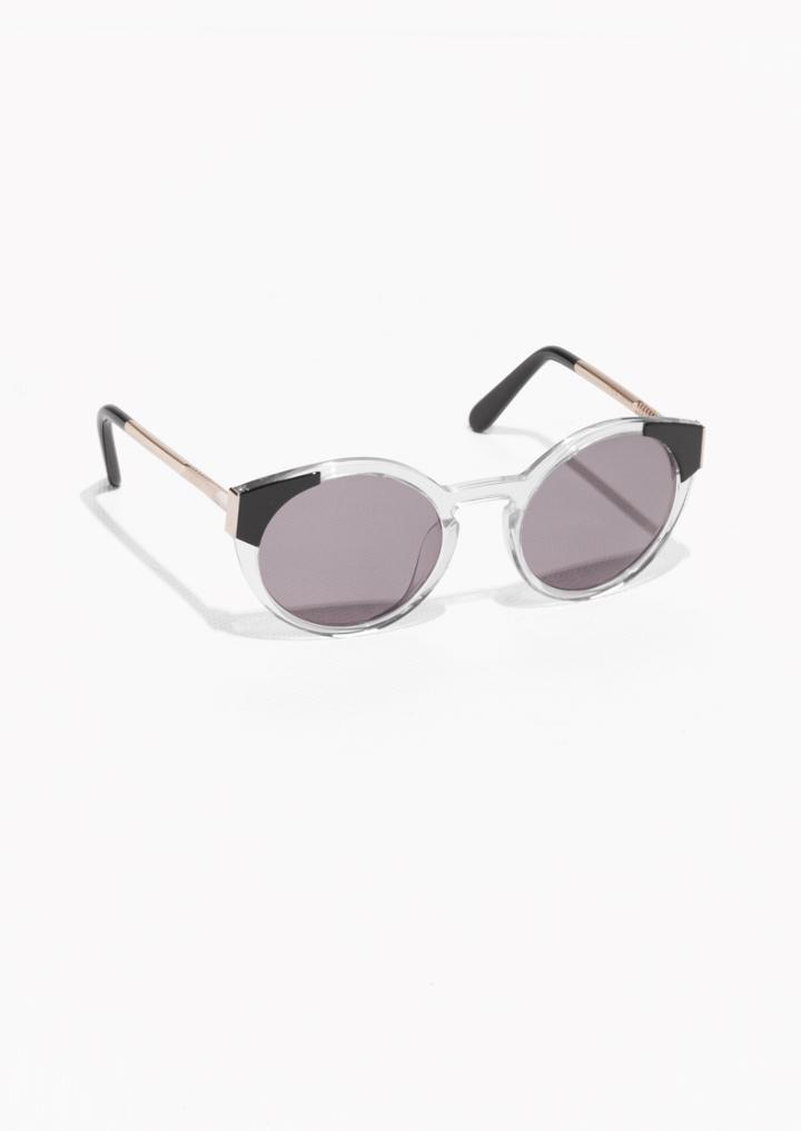 Other Stories Round Transparent Acetate Sunglasses