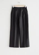 Other Stories Low Waist Linen Trousers - Black