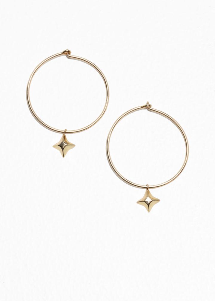 Other Stories Dangling Star Hoops - Gold