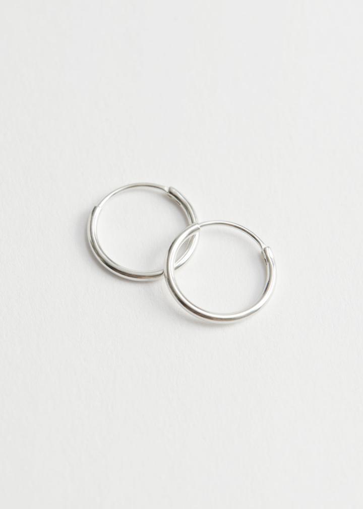 Other Stories Delicate Mini Hoop Earrings - Silver