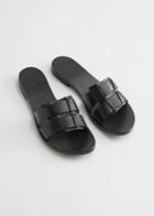 Other Stories Duo Strap Leather Sandals - Black