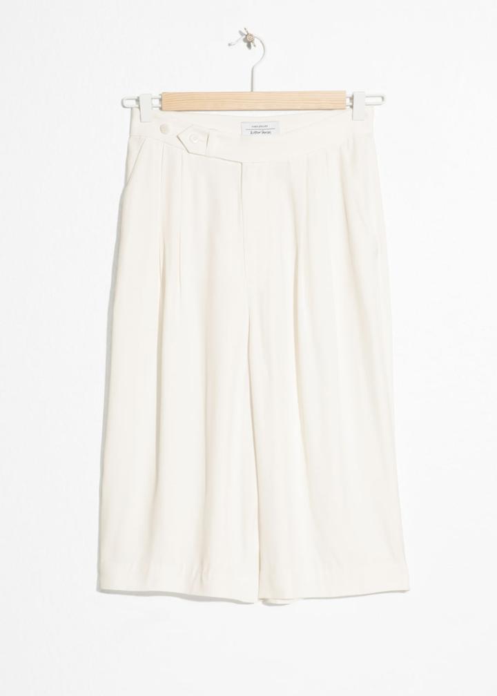 Other Stories High Waisted Bermuda Shorts - White
