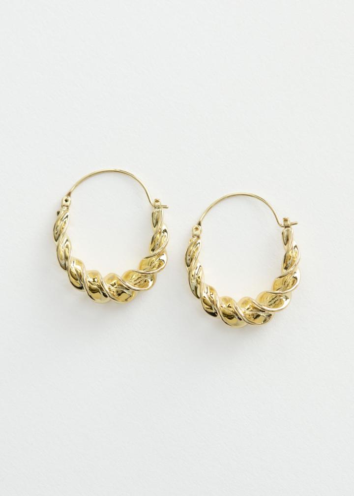 Other Stories Twisted Effect Hoop Earrings - Gold