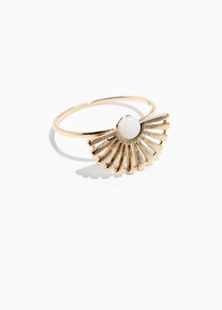 Other Stories Sun Fan Ring - White