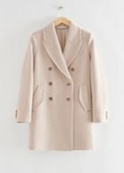 Other Stories Boxy Double-breasted Wool Coat - Beige