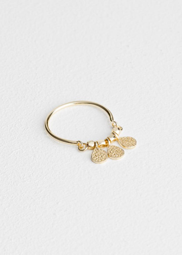 Other Stories Trio Droplet Charm Ring - Gold