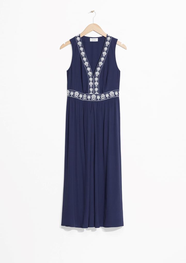 Other Stories Embroidery Maxi Dress