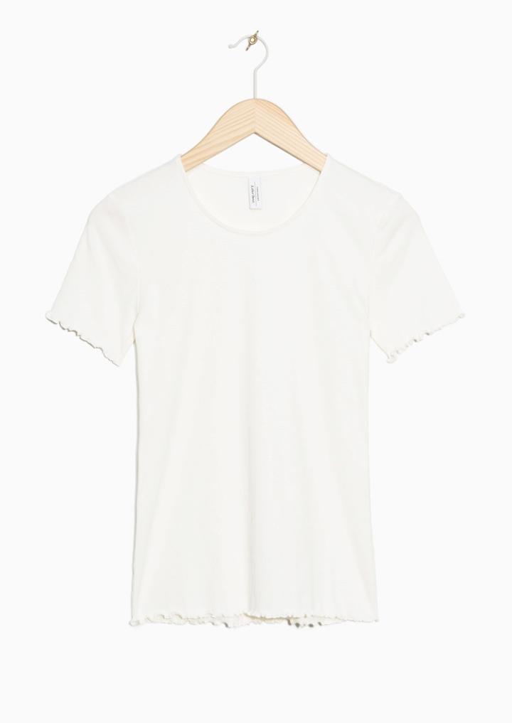 Other Stories Cotton Jersey Tee With Frills