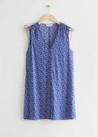 Other Stories Sleeveless Printed Mini Dress - Blue