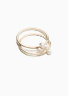 Other Stories Pearlescent Stone Ring - White