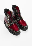 Other Stories Lace-up Leather Boots - Red