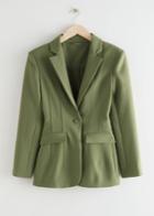Other Stories Fitted Single Breasted Blazer - Green