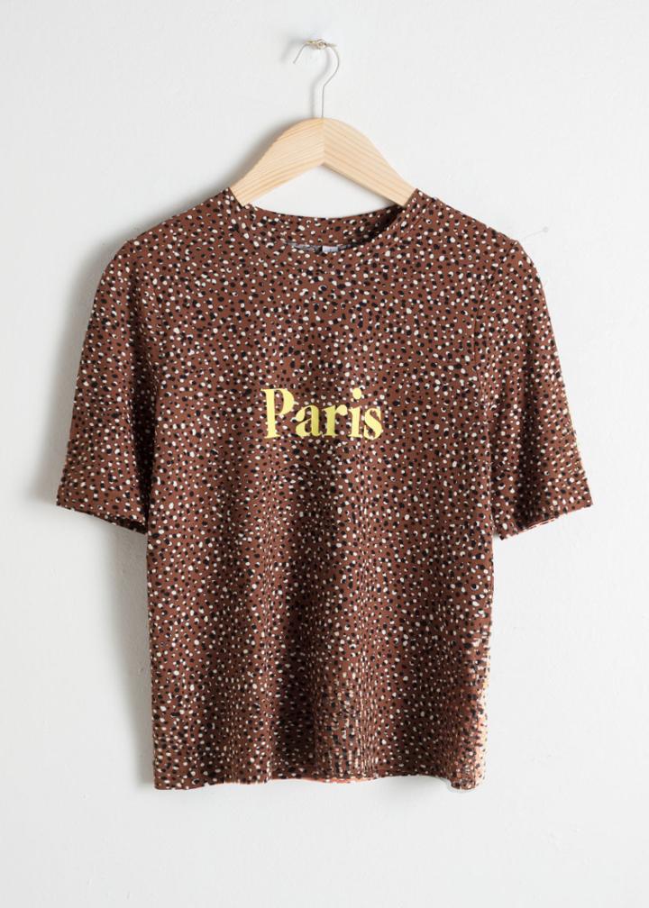 Other Stories Graphic Animal Paris T-shirt - Beige