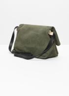 Other Stories Fold-over Suede Crossbody Bag - Green