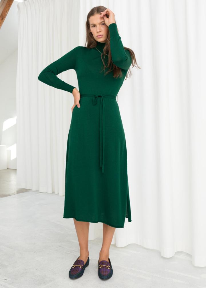 Other Stories Merino Wool Dress - Green