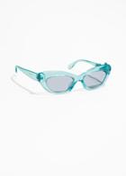 Other Stories Rounded Cat Eye Sunglasses - Turquoise