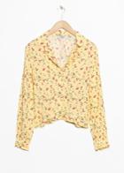 Other Stories Printed Ruffle Collar Blouse - Yellow