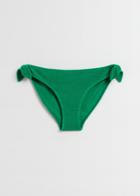 Other Stories Crepe Knot Tie Bikini Bottoms - Green