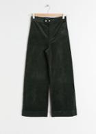 Other Stories Duo Snap Button Corduroy Culottes - Green