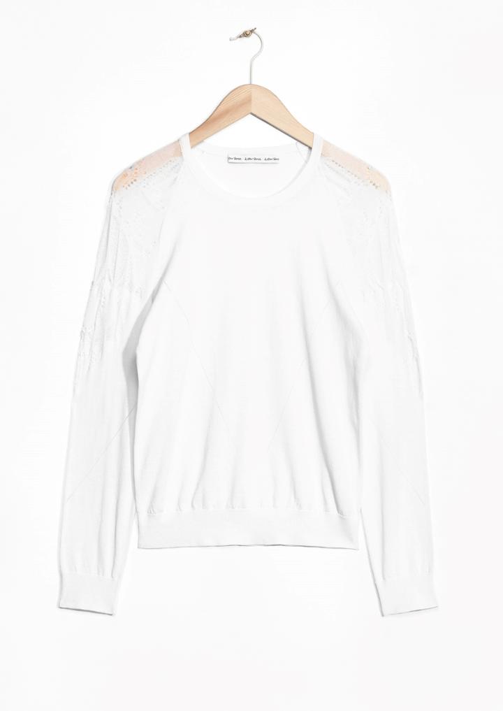 Other Stories Flower Lace Sweater