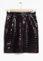 Other Stories Croco Leather Skirt - Black