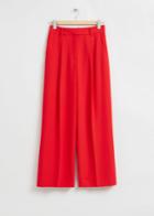 Other Stories Wide Tailored Press Crease Trousers - Red