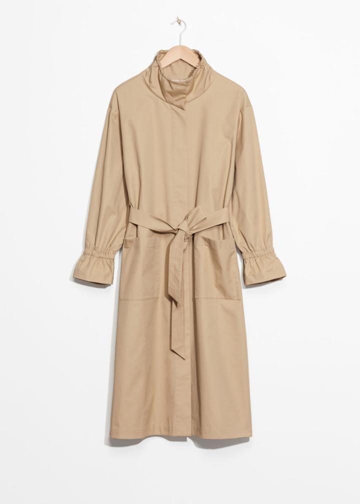 Other Stories Stand-up Collar Trench Coat - Orange