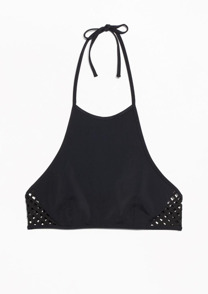 Other Stories Open Work Halter Bikini