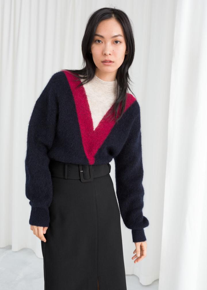 Other Stories Varsity Stripe Sweater - Blue