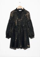 Other Stories Metallic Silk Mini Dress - Black